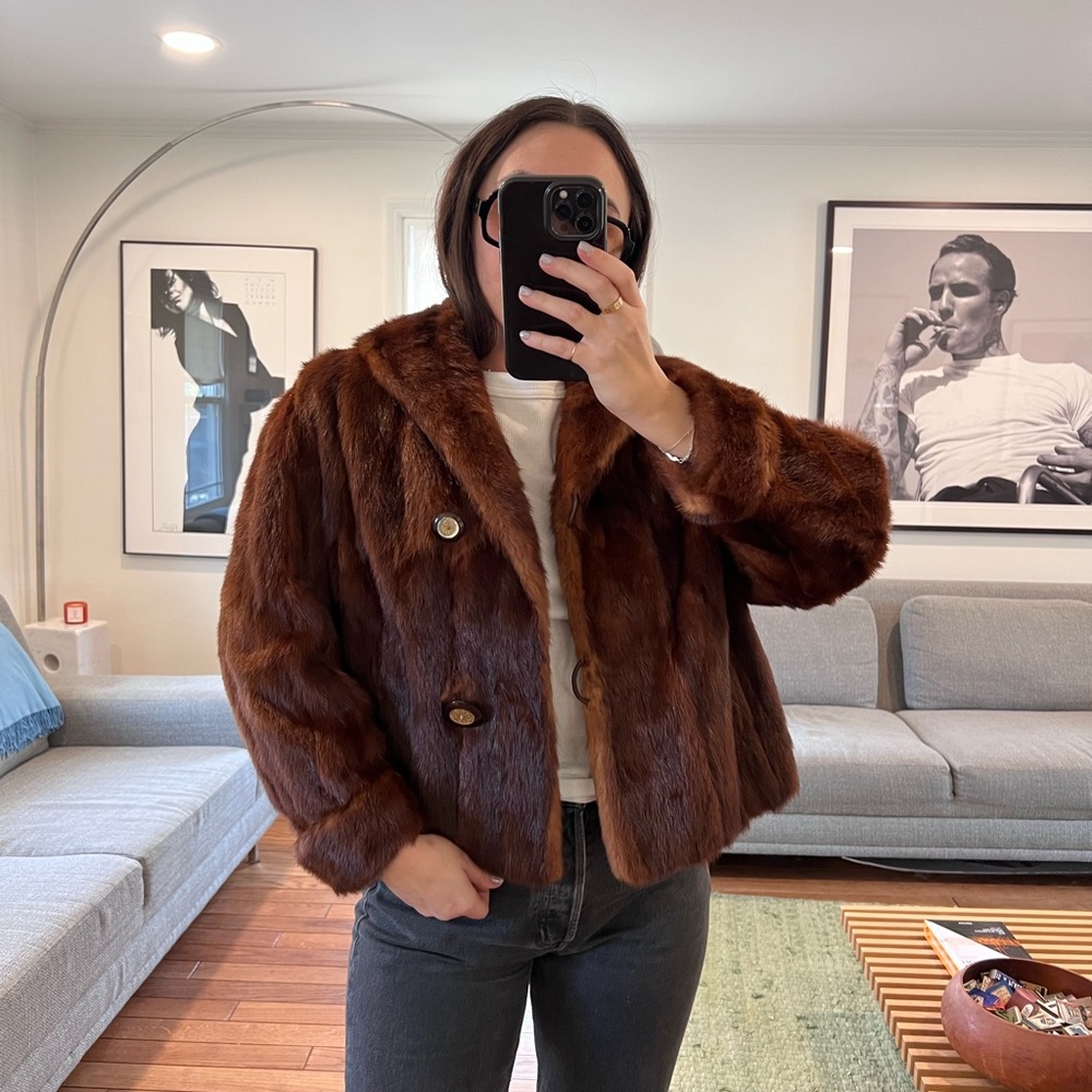 SOLD Vintage Brown Fur Teddy Coat